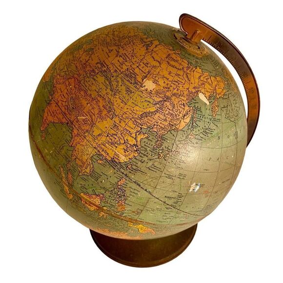 Vintage Replogle 12 Inch Mid-Century Standard Globe On Metal Base~See Details - Picture 2 of 15